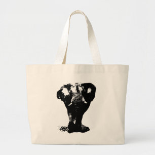 Black & White Elephant Pop Art Jumbo Tygkasse