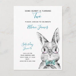 Black & White... en bit runt två födelsedag Inbjudan Vykort