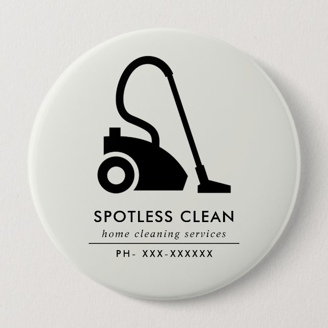 BLACK WHITE ENKEL VACUUM CLEANER STÄDNING TJÄNST KNAPP (Framsida)