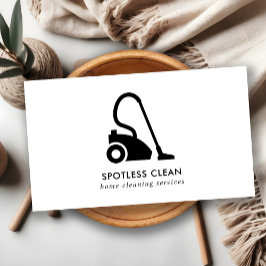 BLACK WHITE ENKEL VACUUM CLEANER STÄDNING TJÄNST VISITKORT