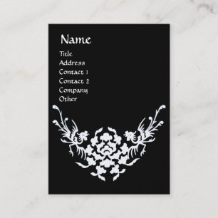 BLACK WHITE FANTASY GRIFFINS MONOGRAM Silke Papper Visitkort