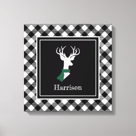 Black White Farmhouse Chic Hjort Canvastryck