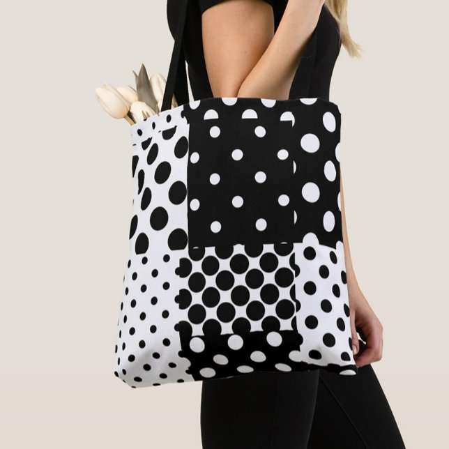 Black White Fashion Polka Dots Style Design  Tygkasse (Skapare uppladdad)