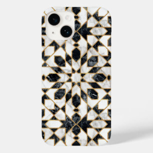 Black & White Faux Guld Marble Moroccan Mosaic