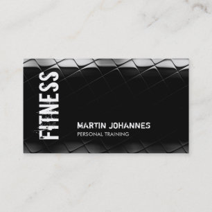 Black White Fitness Modern Affärskort Visitkort