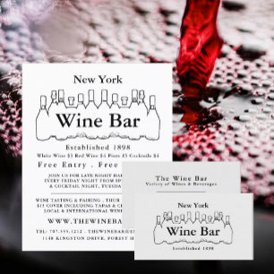 Black & White Flaskor, Vin Pub/Winery Advertising Reklamblad
