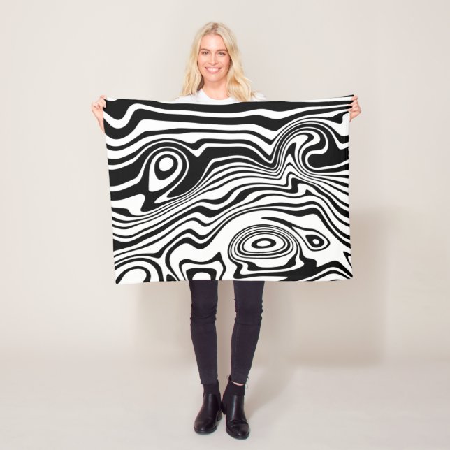 Black White Fleece Blanket (På plats)