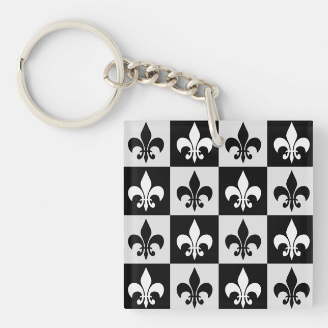 Black White Fleur-De-Lis Mönster (Framsidan)