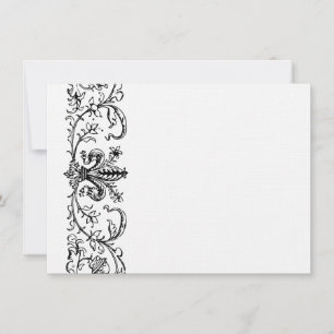 Black White Fleur Personlig Tackkort Anteckningskort