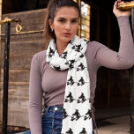 Black White Flies Witch Pattern Halloween Sjal<br><div class="desc">Black White Flies Witch Pattern Halloween Scarf</div>