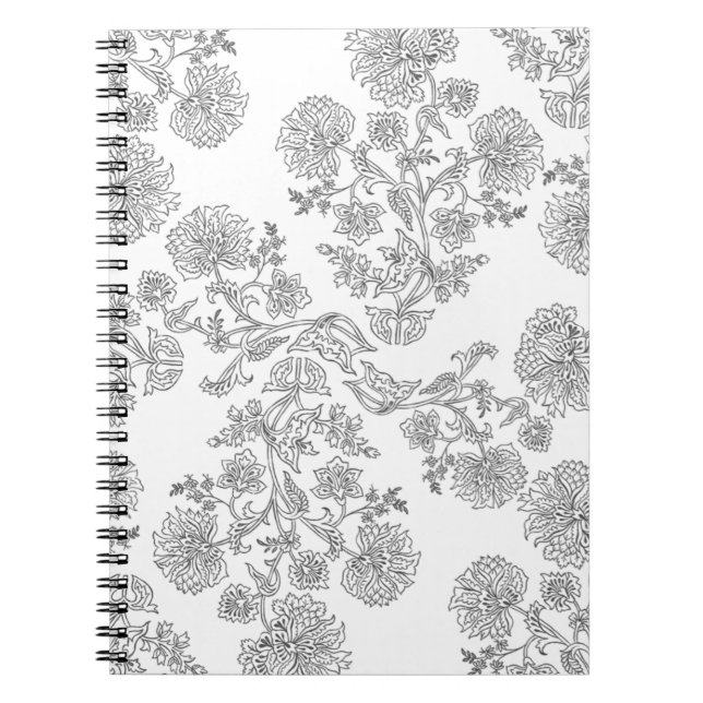 Black White Floral Anteckningsbok (Framsidan)