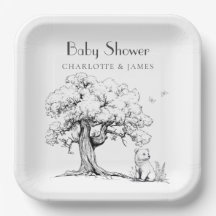 Black & White Forest Bear Baby Shower