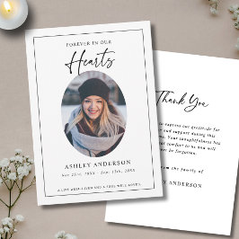  Black White Forever in Our Hearts Funeral Tack Kort