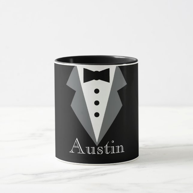 Black White Formal Tuxedo-Personlig Mugg (Center)
