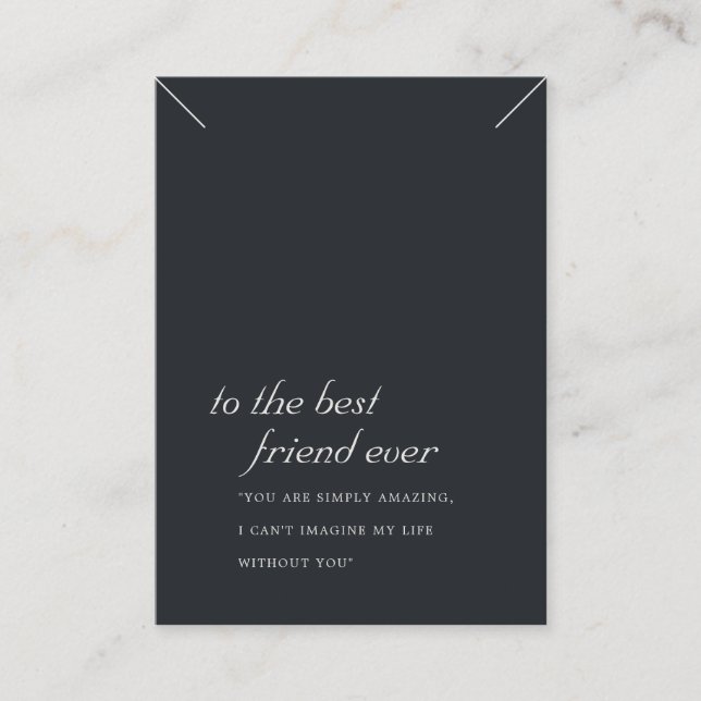 BLACK WHITE FRIEND GIFT NECKLACE VISNING CARD PLACERINGSKORT (Framsida)