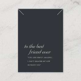 BLACK WHITE FRIEND GIFT NECKLACE VISNING CARD PLACERINGSKORT