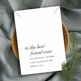 BLACK WHITE FRIEND GIFT NECKLACE VISNING CARD PLACERINGSKORT