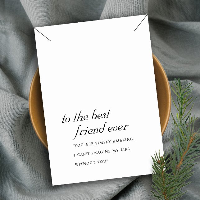 BLACK WHITE FRIEND GIFT NECKLACE VISNING CARD PLACERINGSKORT (Skapare uppladdad)