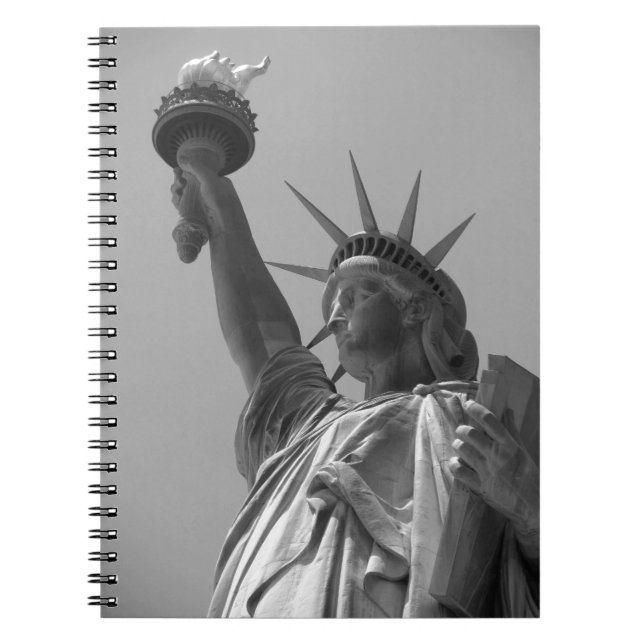 Black & White Frihetsgudinnan New York City Anteckningsbok (Framsidan)