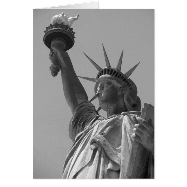 Black & White Frihetsgudinnan New York City Hälsningskort (Framsidan)