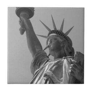 Black & White Frihetsgudinnan New York City Kakelplatta