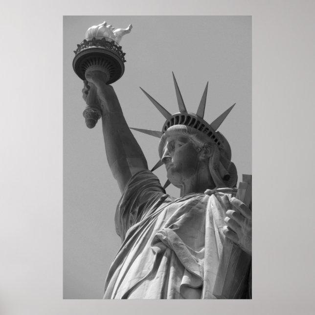 Black & White Frihetsgudinnan New York City Poster (Framsidan)
