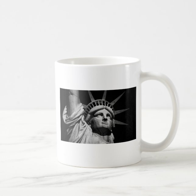 Black White-Frihetsgudinnan New York Kaffemugg (Höger)