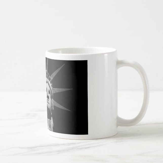 Black White-Frihetsgudinnan New York Kaffemugg (Höger)