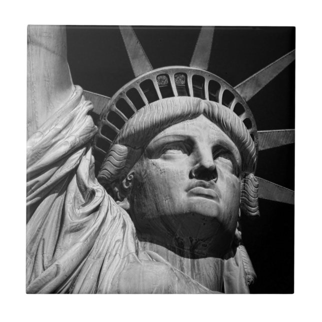 Black White-Frihetsgudinnan New York Kakelplatta (Framsidan)
