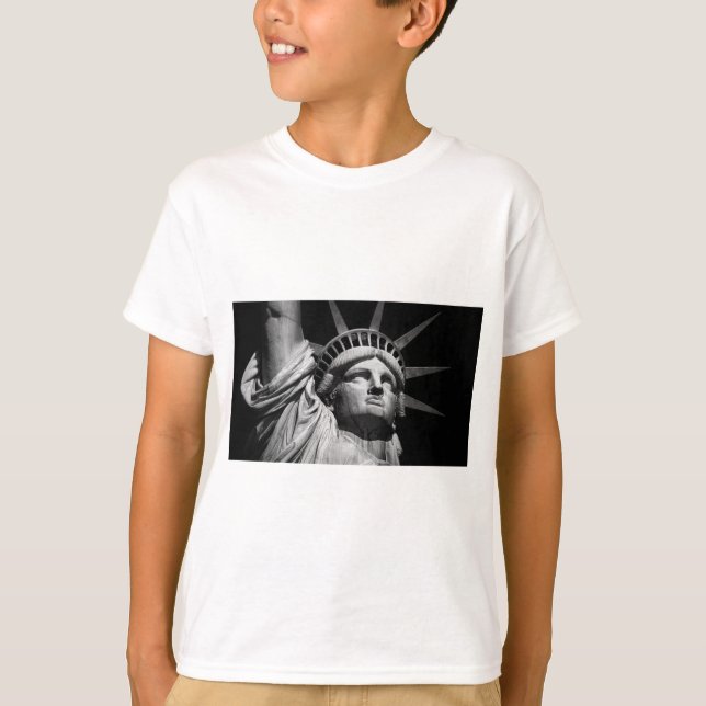 Black White-Frihetsgudinnan New York T-shirt (Framsida)