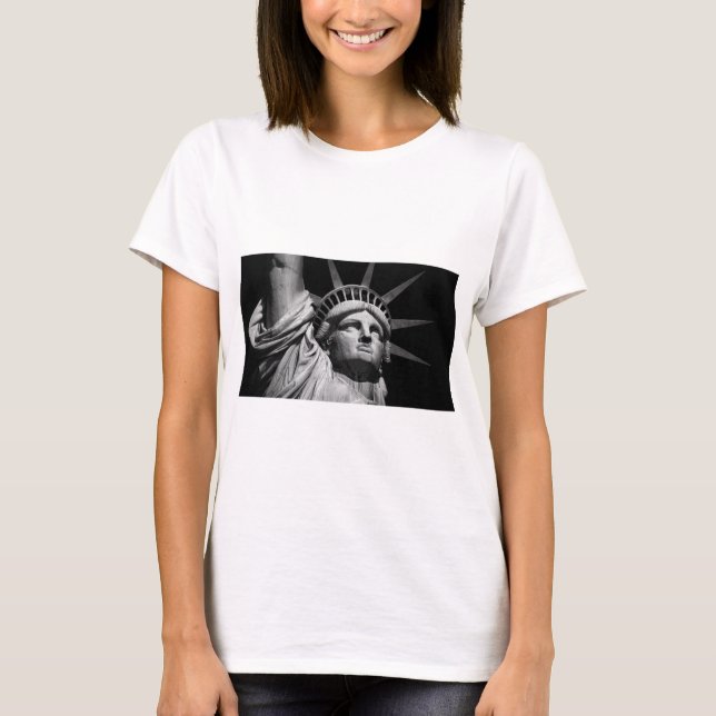 Black White-Frihetsgudinnan New York T-shirt (Framsida)
