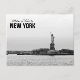 Black White Frihetsgudinnan - NY New York Vykort