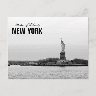 Black White Frihetsgudinnan - NY New York Vykort