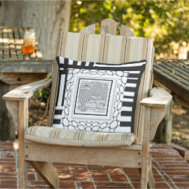 Black White Geo Collage Kudde