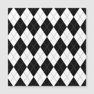 Black White Geometric Argyle Mönster