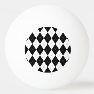 Black White Geometric Argyle Mönster Pingisboll