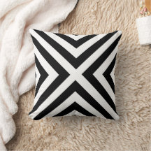 Black White Geometric Decorative Dekorativ kudde