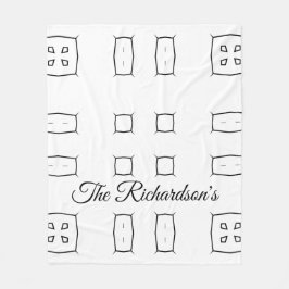 Black White Geometric Pattern | Minimal Abstract Fleecefilt