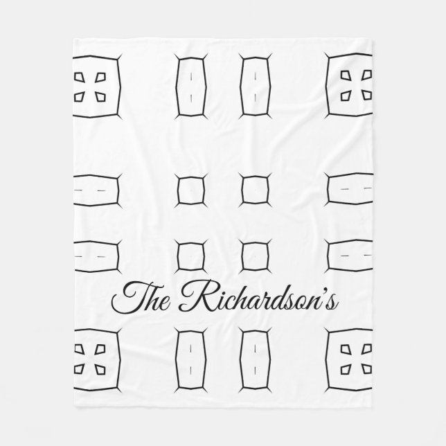 Black White Geometric Pattern | Minimal Abstract Fleecefilt (Framsidan)