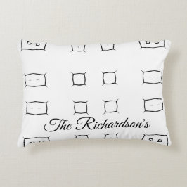 Black White Geometric Pattern | Minimal Abstract Prydnadskudde