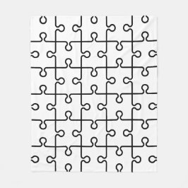 Black White Geometric Puzzle Biet Retro Mönster Fleecefilt
