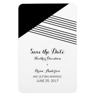 Black White Geometric Rand Spara datum magneter