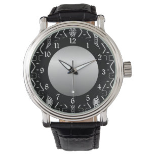 Black & White Geometric Triangles Wrist Watch Armbandsur