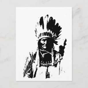 Black & White Geronimo Vykort