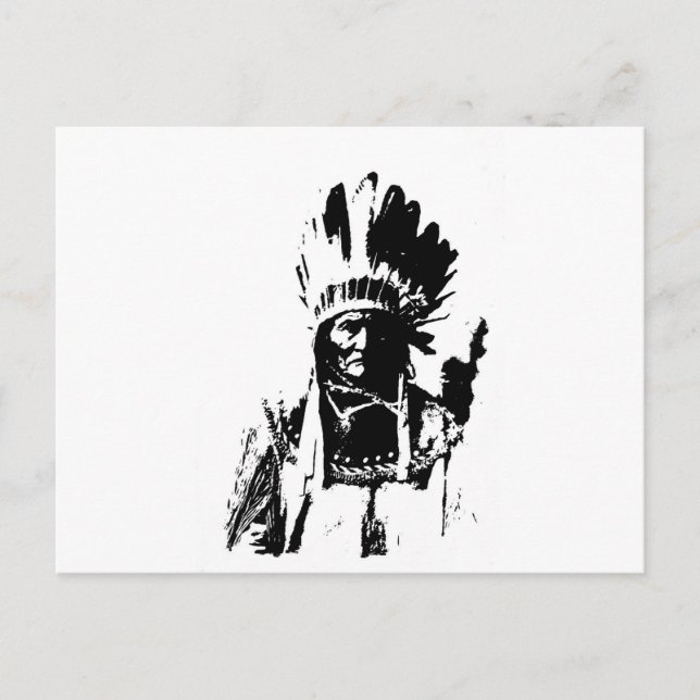 Black & White Geronimo Vykort (Framsida)