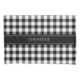 Black & White Gingham Farmhouse Mönster Namn Pil