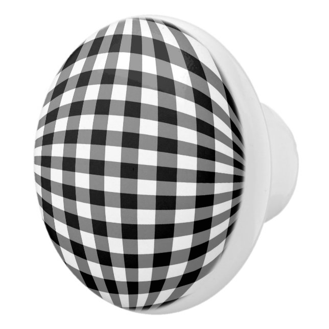 Black & White Gingham Knopp (Höger)