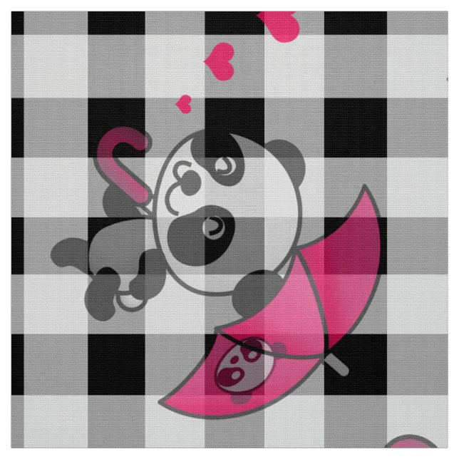 Black White Gingham Tyg (Provkarta)