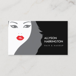 BLACK & WHITE GIRL - BEAUTY MODE STIL nr 3 Visitkort
