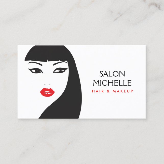 BLACK & WHITE GIRL - BEAUTY MODE STIL nr 5 Visitkort (Framsida)